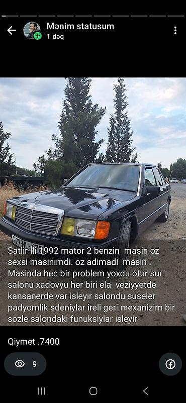 diplomat guzgu: Mercedes-Benz 190 (W201) sedan - Kuzov: 4 qapılı sedan, tünd — 8