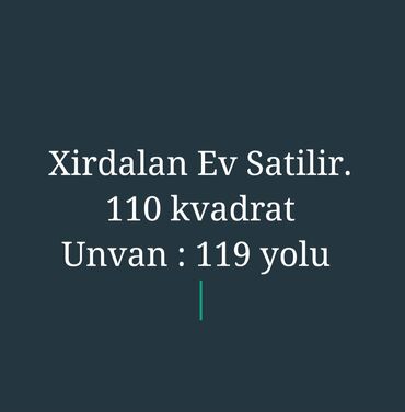 satlıq evler: 3 otaqlı, 110 kv. m, Kredit yoxdur, Orta təmir