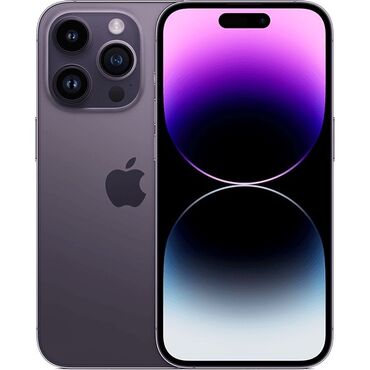 Apple iPhone: IPhone 14 Pro Max, 128 GB, Deep Purple, Zəmanət, Simsiz şarj, Face ID