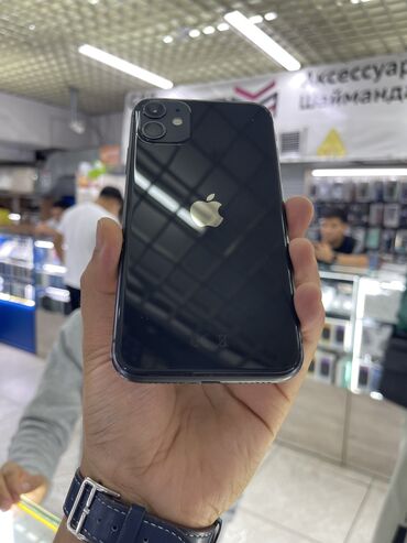 бу телевизор ош: IPhone 11, Колдонулган, 128 ГБ, Jet Black, Заряддоочу түзүлүш, Коргоочу айнек, Каптама, 100 %