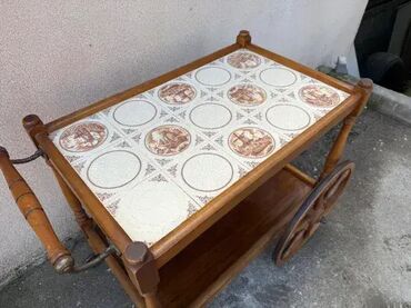RS - Antique Drinks Carts: Stara drvena barska kolica za piće ✨ Odlično stanje 📸 Kao na slikama — 3