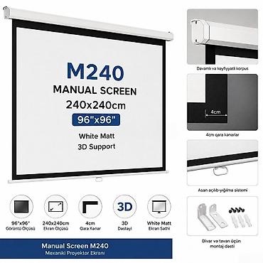Manual Screen M240 mexaniki proyektor ekranı 240x240 sm 🟢 Rəsmi iş lalafo.az -da Manual Screen M240 mexaniki proyektor ekranı 240x240 sm 🟢 Rəsmi iş