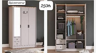 Üç qapılı geyim dolabı – güzgülü model Ölçü: 200×120×47 sm Qiymət lalafo.az -da Üç qapılı geyim dolabı – güzgülü model Ölçü: 200×120×47 sm Qiymət