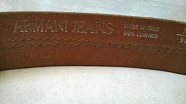 lige satovi: Kaiš kožni ženski braon ARMANI JEANS 90 cm.racunajuci i kopcu,sirine 4 — 3