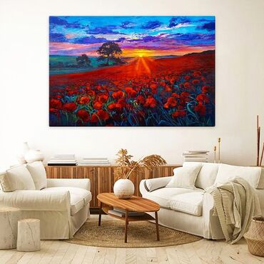 Şəkillər, tablolar: Mənzərə. Tək tablo. Ölçü istəyə görə dəyişə bilər. Təbii kətan — 3