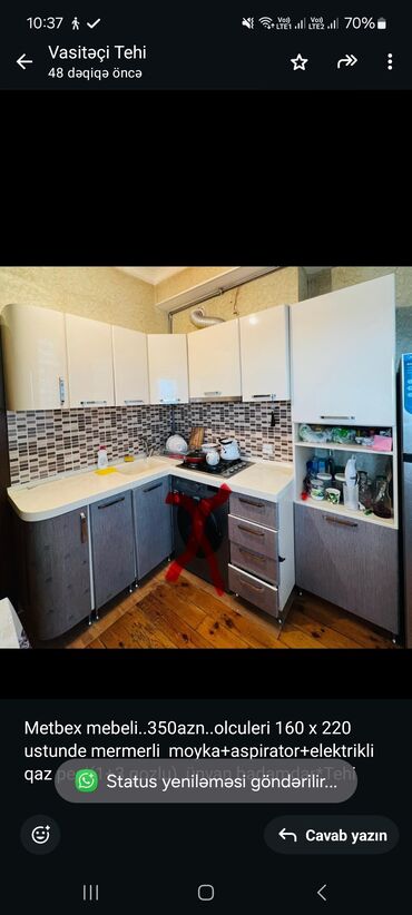 раковина столешница: Metbex mebeli. 350azn. olculeri 160 x 220 ustunde mermerli