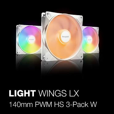 asma ventilyator: Be quiet! Light Wings LX 140mm PWM High-Speed White – 3’lü fan dəsti — 1