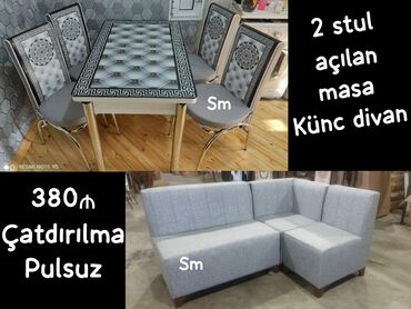 metbex divan desti: .✔️Sifarişlə ✔️Türk istehsalı🇹🇷 ✔️Kuxna üçün stol stul dəsti ✔️künc