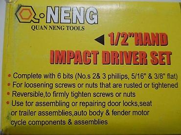 Setovi ručnog alata: Ručni udarni odvijač set – QNENG 1/2" Opis: - Ručni udarni odvijač — 7