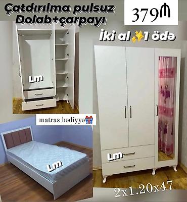 ev al: Dolab + çarpayı dəsti - Qiymət: 379 ₼ - Aksiyalar: “İki al, 1 ödə” - — 1