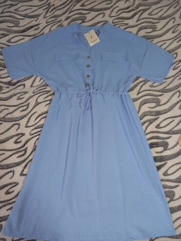 Women's Clothing: M (EU 38), color - Light blue, Other style, Short sleeves