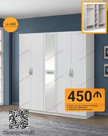 Divanlar: Açılan, 4 qapılı Düz dolab, Qarderob, paltar dolabı