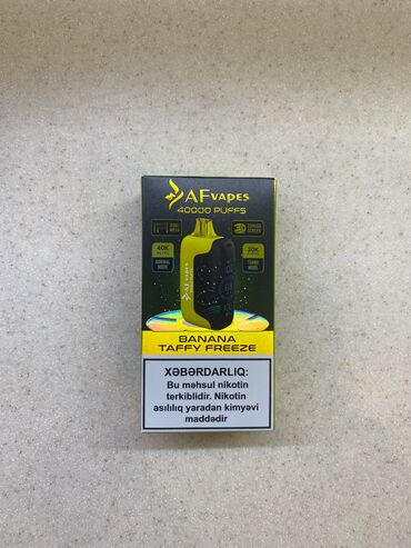 Toy paltarları və aksesuarları: Elektron siqaret AF VAPE 40000 BANANA TAFFY FREEZE – bananlı şirinlik