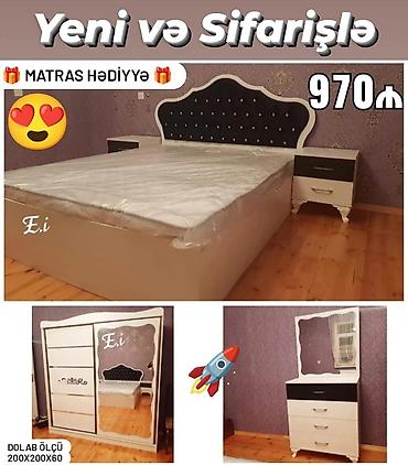 klassik mebel: Yataq otağı dəsti – Yeni və sifarişlə Qiymət: 970 ₼ Hədiyyə: Matras — 1