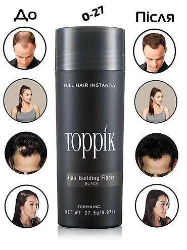 продам волос: Тонер-волокна для волос Toppik Hair Building Fibers (цвет: Black) — 2
