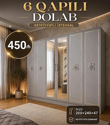 6 qapılı dolab - Model: 6 qapılı, klassik-modern dizayn - Rəng: açıq