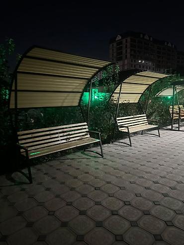 тапчан дерево: Скамейка Металл, Со спинкой, С крышей — 4