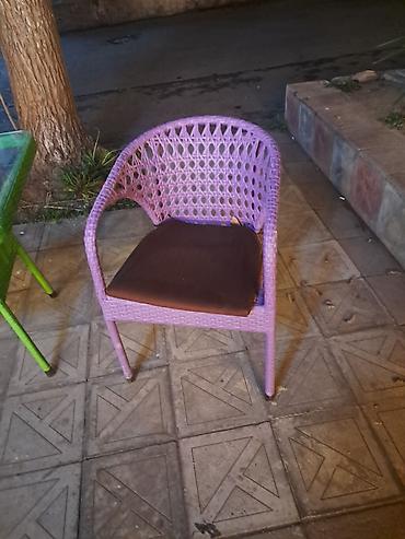 demir stol stullar: Masa (35m), stul (25)Rattan stilində açıq hava dəsti – stol və 2 — 1