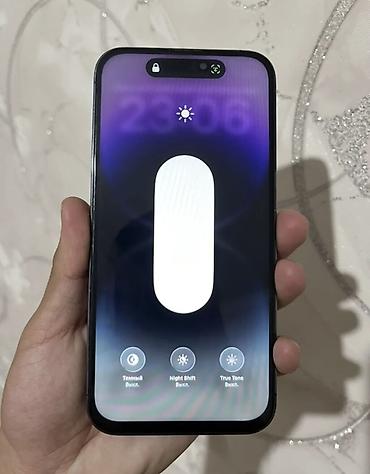 note 14: IPhone 14 Pro Max, Б/у, 256 ГБ, Deep Purple, Защитное стекло, Чехол, 82 % — 2