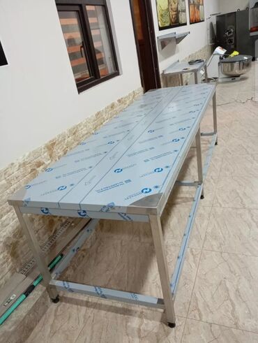 Nerjaveykalar: Nerj stollar iş masaları yıqırıq. paslanmaz poladdan yüksək — 5