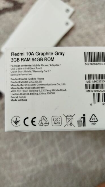 redmi not 13: Xiaomi Redmi 10A, 64 GB, 
 Barmaq izi