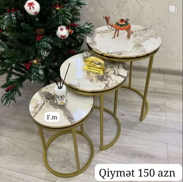 Masa və oturacaq dəstləri: Jurnal masası, Yeni, Açılmayan, Yumru masa