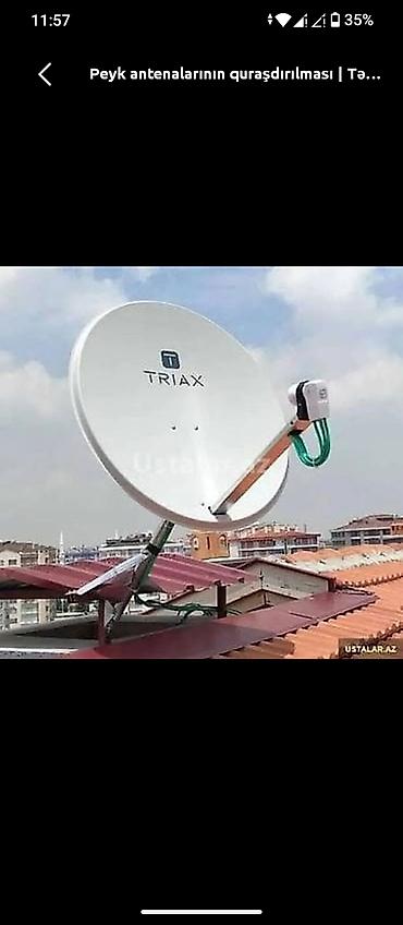 akula antena: Peyk antennalarının quraşdırılması xidməti - Triax tipli peyk — 1