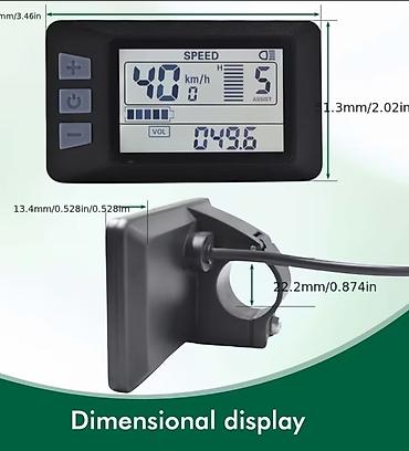Электровелосипеды: Elektron velosipedlər üçün LCD Monitor, 5PiN dir USB Portu var — 2