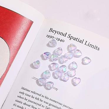 Другие товары для детей: Бусины акриловые в виде сердечка с перламутром, размер сердца 7 мм х — 5