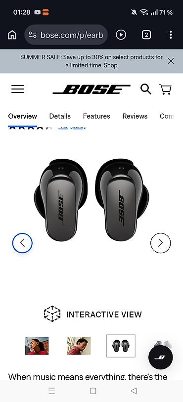 Qulaqcıqlar: İşlənmiş Simsiz (Bluetooth) Qulaqcıqlar, Bose, rəng - Qara — 5