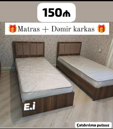 Masa və oturacaq dəstləri: Yeni, Təknəfərlik çarpayı, Bazasız, Matras ilə, Siyirməsiz