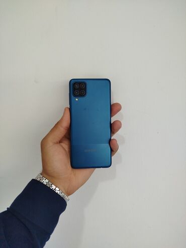 samsung s3600: Samsung Galaxy A12, 32 GB, rəng - Göy, Düyməli, Barmaq izi, İki sim kartlı