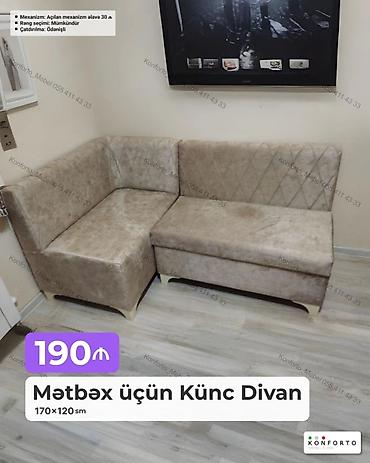Divanlar: Mətbəx üçün Künc Divan Ölçü: 170×120 sm - Yumşaq, rahat oturacaq və — 1