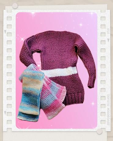 Džemperi, kardigani: Ručno pleteni džemper i 2 šala, novo sve za 1500 din. *Džemper vel — 1