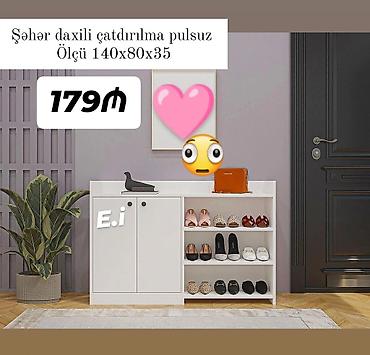 ayyaqabi skafi: - Məhsul: Ağ rəngli mebel dəsti 1) Ayaqqabı dolabı – 3 qapılı, içəridə — 2