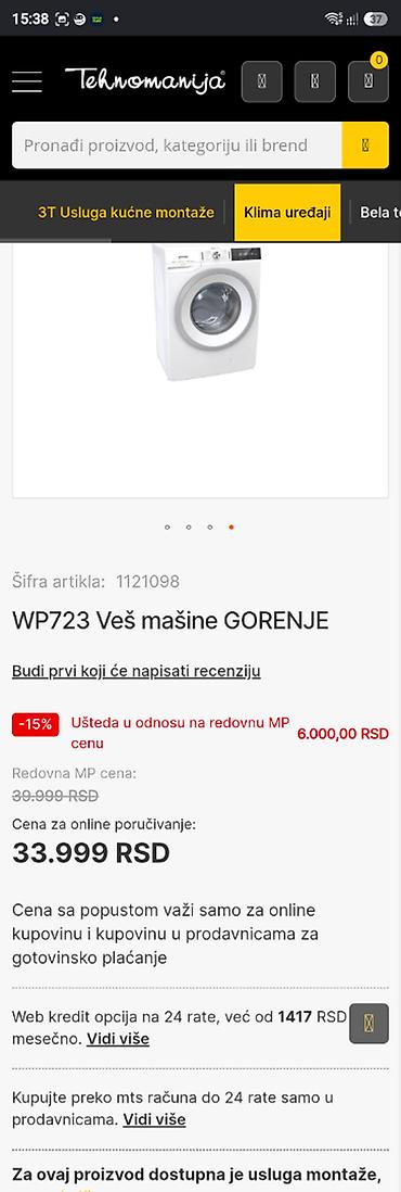 Mašine za pranje veša: Gorenje mašina za pranje veša WaveActive WE 723 Mašina je stara — 9