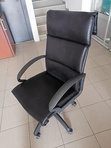 vitorog kancelarijska stolica: Ergonomske kancelarijske stolice – visok naslon, crna prava koza - — 3