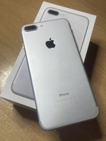 Apple iPhone: IPhone 7 Plus, 128 ГБ, Серебристый, Защитное стекло, Чехол, Коробка