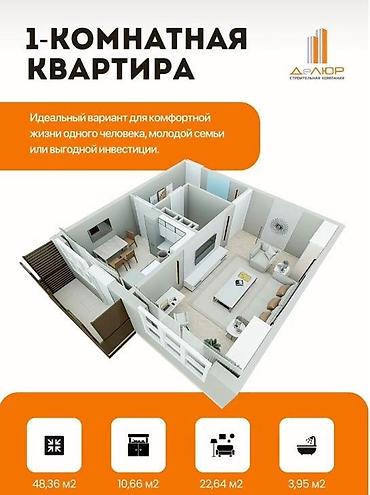 молодежный квартал: 1 комната, 48 м², 2 этаж — 2