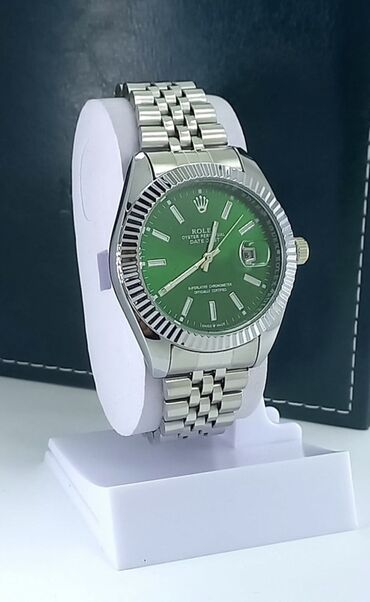 tək qaş uzuk qiymətləri: Наручные часы, Rolex, цвет - Зеленый