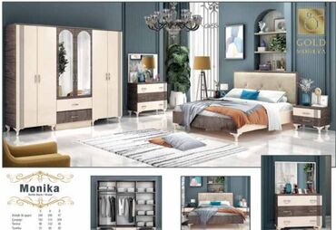 мебель для гостиной: Двуспальная кровать, Шкаф, Трюмо, 2 тумбы, Турция, Новый