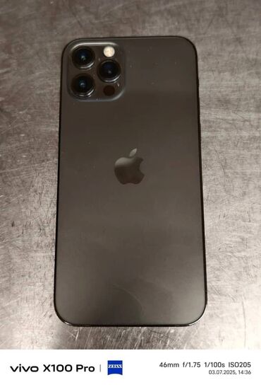 аккумулятор для дома: IPhone 12 Pro, Колдонулган, 128 ГБ, Space Gray, Каптама, 100 %