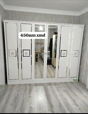 paltar dolab: Yeni, 6 qapı, Güzgülü, Ağ, Açılan, Düz dolab — 1