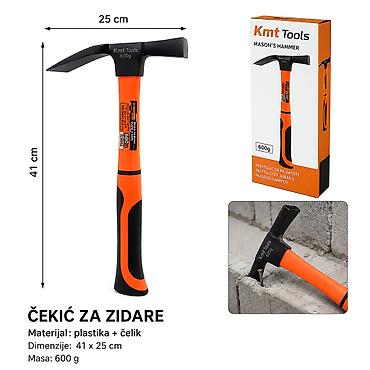 Zidarski čekić tip B sa gumiranom drškom 2382151-A - Brend: Kmt style