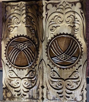 Нарды: Нарды ШАХМАТЫ на заказ ручной работы из дерева, украшенные резьбой — 4