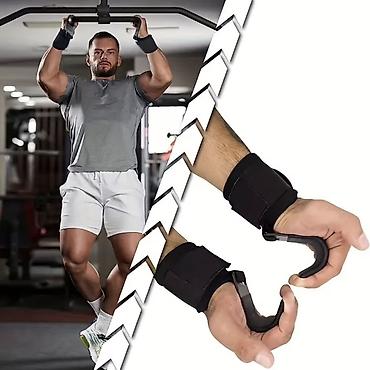 idman aletler: Məhsul: Fitnes üçün bilək qarmaqları (wrist lifting hooks) Təsvir: - — 2