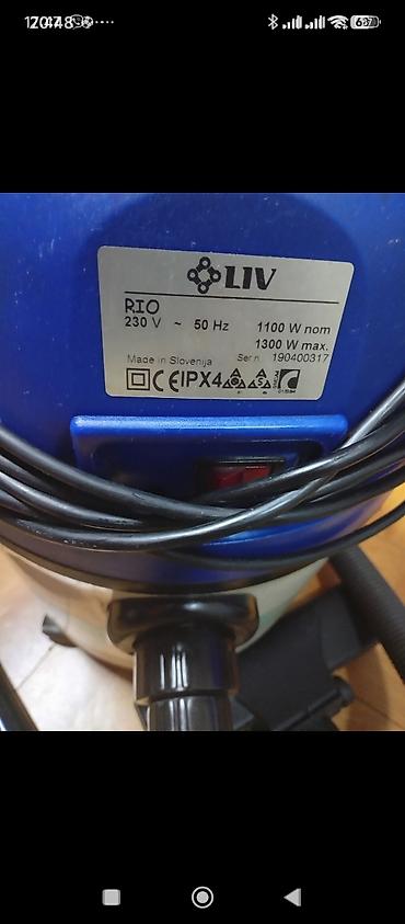 Industrijski usisivači: Industrijski usisivač LIV RIO - Snaga: 1100 W nominalno, 1300 W — 4