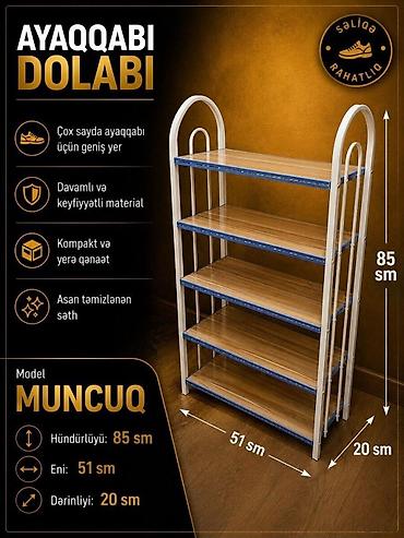 skaf: Ayaqqabı dolabı Model. Muncuq Material laminatdır. Ölçüləri şəkildə — 1