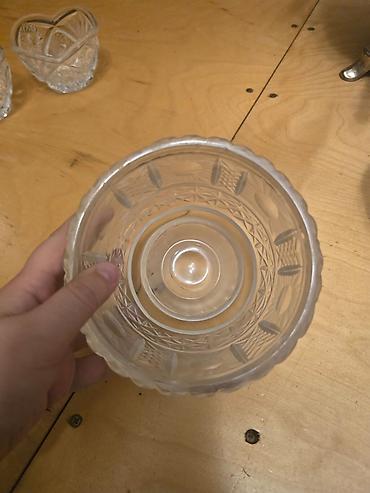 şüşə çaynik: Kəsilmiş naxışlı şüşə/kristal qab - Material: qalın, şəffaf şüşə — 2