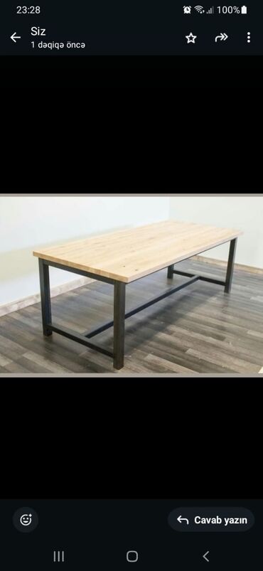 Bağ, çöl masa və oturacaq dəstləri: Metall karkaslı taxta lamelli skamya dəsti - Məhsul: açıq məkana — 44